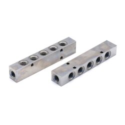 Delimon Verteilerleiste 736621141 - 4 Auslässe - einseitig - M10x1 - Stahl