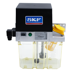 SKF Vogel Einleitungspumpe 122 145 311 - für Öl - 230 Volt - 3 Liter - 0,2 l/min - Ungesteuert mit Klemmleiste und Drucktaster - mit Füllstandsschalter - mit Druckschalter - ohne Manometer - Kabelverschraubung - 1 Rechteckstecker