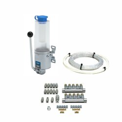 SKF Fliessfett-Einleitungs-Komplettsystem - MCP15-10A01X2-F10 - Für Fliessfett - Handpumpe - 10 Schmierstellen - Ø 4 mm auf M10x1
