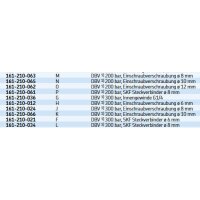 SKF Druckbegrenzungsventil 161-210-022 - Rohrdurchmesser: 8 mm - &Ouml;ffnungsdruck: 300 bar - Mit Schmiernippel und Steckverbinder