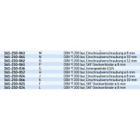 SKF Druckbegrenzungsventil 161-210-022 - Rohrdurchmesser: 8 mm - Öffnungsdruck: 300 bar - Mit Schmiernippel und Steckverbinder