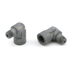SKF Kniestück mit kegeligem Gewinde - R 1/8 (d1) auf M10x1 (d2) - Für Rohr Ø 6 mm - Zink-Druckguss