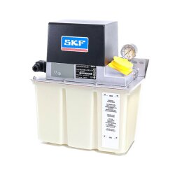 SKF Einleitungspumpe MKU5-KW6-22003 - für Öl - 115 Volt - 6 Liter - 0,5 l/min - mit Steuerung - mit Füllstandsschalter - mit Druckschalter - mit Manometer - mit Kunststoffbehälter