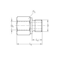 Lincoln Reduzieranschluss - G 3/8 (d1) auf G 3/4 (d2) - 44 mm (l1) - Stahl, verzinkt