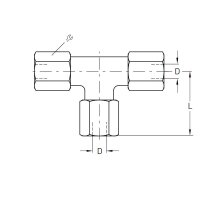 Lincoln T-Verschraubung - Für 3x Rohr Ø 6 mm (d) - Stahl - Bauform: L