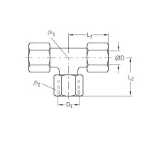 Lincoln T-Einschraubverschraubung - Richtungseinstellbar - M14x1,5 (d1) - Für Rohr Ø 8 mm (d) - Stahl verzinkt - Bauform: L