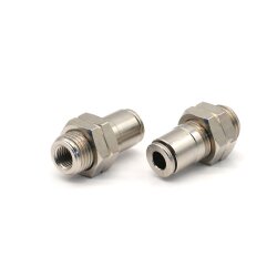 Lincoln Gerade Schottverschraubung SVM - Ø 6 mm auf M8x1 - Messing - 350 bar - NBR-Dichtung