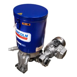 Lincoln Progressivpumpe 655-40687-8 - P205-M700-5XYN-3KR-380-420,440-480 - AC-Getriebemotor -  700:1 - 5 Liter Behälter - Stahl - Mit 3 Pumpenelementen - 380-420 Volt / 440-480 Volt