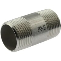 Rohrnippel - Edelstahl V4A - 100 mm - Außengewinde...