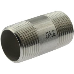 Rohrnippel - Edelstahl V4A - 80 mm - Außengewinde auf Außengewinde - verschiedene Ausführungen