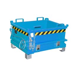 Mini-Klappbodenbehälter 3-fach stapelbar 0,13m³ - max. 500 kg - Stahl lackiert - RAL 5012 Lichtblau