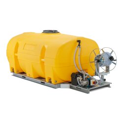 11531 - CEMO 3000l Mobiles Bewässerungssystem BWS 130-PE - 24V Elektropumpe und Li-Ion-Akku - 60 l/min - schwenkbare Haspel - gelb