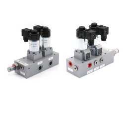 BEKA MAX Ventilkombination - 2x 3/2- Wegeventil - Umsteuereinheit -24 Volt DC