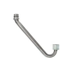 Ansaugbogen 180° - Edelstahl - M36x2 AG - Innenkegel 60° - ÜM M36x2 - Dichtkegel 60°