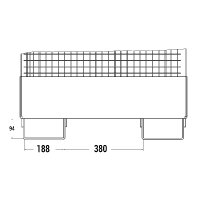 Arbeitskorb GSZ-Small - für 2 Personen - 300 kg Traglast - Farbton RAL 7005 - Mausgrau
