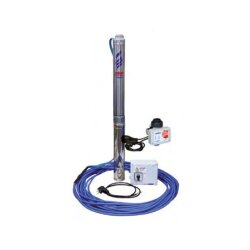 Unterwasserpumpen-Versorgungspaket FIX 3SRm 1/21 - 20m - 30 l/min (1,80 m³/h) - einphasig - 230 Volt - 50 Hz - 0,37 kW - Wasserversorgung, Druckerhöhung & Bewässerung - häuslich, gewerblich & industrielle Anwendung