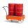 Auffangwanne Typ WFR-2 - für 2x 200 Liter Fass - mit Gitterrost - fahrbar - RAL 2004 Reinorange
