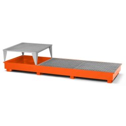 Auffangwanne Typ CTR-31 - für 3x 1.000 Liter IBC - 1x Abfüllbock - RAL 2004 Reinorange