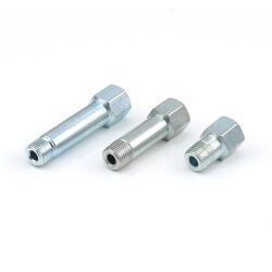 Anschlussstück Verlängerung - M6x1 keg AG auf Rp 1/8 BSP, IG - 23 mm - Edelstahl