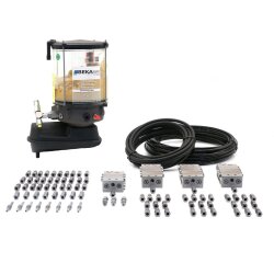 BEKA MAX Fett-Progressiv-Komplettsystem - EP1 - 4 kg - 24 V - ohne Steuerung - 30 Schmierstellen - Ø 6 mm auf M6x1