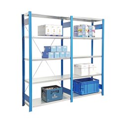 BERT-Standardregal für Lager - Grundfeld - RAL 3000 feuerrot - 2000x875x300 mm