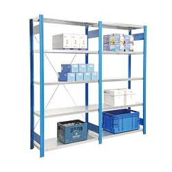 BERT-Standardregal für Lager - Grundfeld - RAL 5010 enzianblau - 2500x1285x300 mm