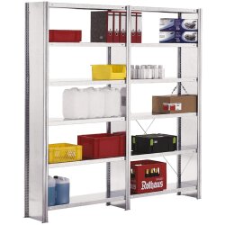 BERT-Standardregal für Lager Vollblech-Seitenwand - Grundfeld - 3000x1285x600 mm