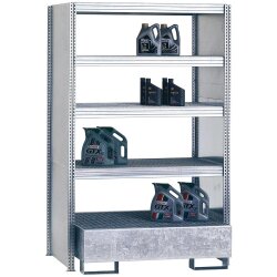 BERT-Umweltregal - Grundfeld - mit Auffangwanne - 2000x1285x800 mm