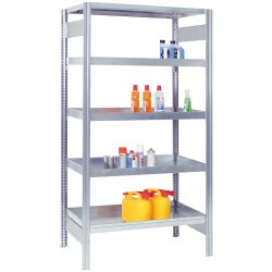 BERT-Umweltregal - Grundfeld - Gitterrostebenen mit Bodenwanne - 2000x1005x600 mm
