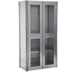 BERT-Werkstatt-Regalschrank mit Gitterflügeltüre - Grundfeld - 2000x1005x500 mm