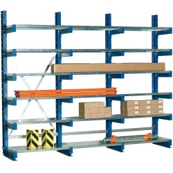 KARL-Kragarmregal - TYP 2 - Stahlfachboden - Grundfeld - 2000x1000 mm - einseitig