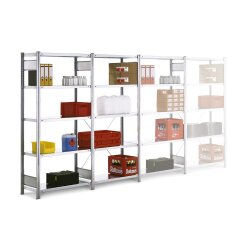 BERT-Standardregal für Lager - Set 3 - 1 x Grundfeld + 3 x Anbaufeld - 2000x1005x600 mm