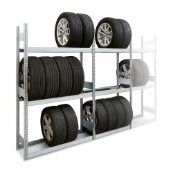 BERT-Räderregal - Set 4 - 1 x Grundfeld + 4 x Anbaufeld - 2500x1285x400 mm