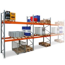 ARTUS-Palettenregal - SET 2 - 3000-3 - 5500 x 8440 x 1100 mm - 1 x Grundfeld + 2 x Anbaufeld