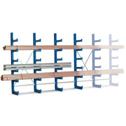 KARL-Kragarmregal - TYP 2 - Set 2 - 500 kg - einseitig - 1 x Grundfeld + 2 x Anbaufeld - 2500x1000 mm