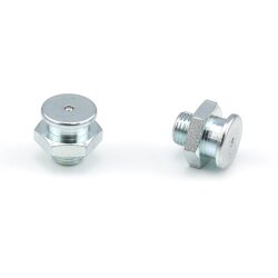 Flachkopfschmiernippel - M10x1,5 keg AG - Stahl - Länge: 17 mm