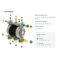 ATEX Membranpumpe Boxer 100 - 160 l/min - Aluminium Gehäuse - Kugelsitz: PPS-V