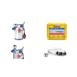 Entwässerungs-Set - Plug&Drain - Tauchmotorpumpe TOP2 FLOOR - 230 Volt - häusliche Anwendung