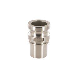 Camlock Adapter - Vaterteil - Typ E - 1 1/2" - mit glattem Schlauchstutzen - Edelstahl AISI 316