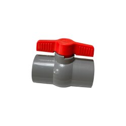PVC Kugelhahn - 2" IG/IG - Grau