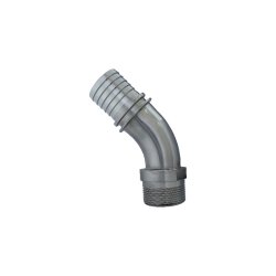 45° Vaterteil Schalenverschraubung - DN75 - Edelstahl - 3" BSPP AG