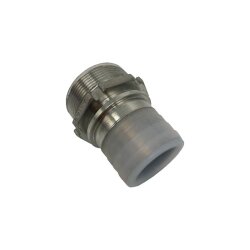 Vaterteil Schalenverschraubung - DN32 - PFA Weiß beschichtet - 1 1/4" BSPP AG - Rillenstutzen