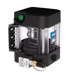 SKF Kompaktschmierpumpe CLS-XF1XZ2-0000002 - CLS Basic Plus - Schmierfett - 24 Volt - 50 cm³/min - mit Taster für Zusatzschmierung - Befüllung von rechts unten - Industrieanwendung - Verschlussschraube M16x1,5