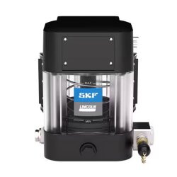 SKF Kompaktschmierpumpe CLS-XF1XX2-0000003 - CLS Basic Plus - Schmierfett - 24 Volt - 50 cm³/min - ohne Steuerung - Befüllung von rechts unten - Mobile Anwendung - Verschlussschraube M16x1,5