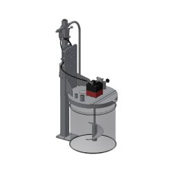 Pneumatische Rühr- und Hebestationeinheit Eco Line - stationär - max 50 kg Hubgewicht - 425 mm Hub/ Fahrweg - für 30 Liter Hobbock