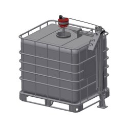 Pneumatische Hebestationeinheit Eco Line - stationär - max 100 kg Hubgewicht - 950 mm Hub/ Fahrweg - für IBC-Container