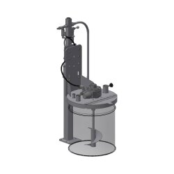Pneumatische Rühr- und Hebestationeinheit Basic Line - stationär - max 50 kg Hubgewicht - 425 mm Hub/ Fahrweg - für 30 Liter Hobbock