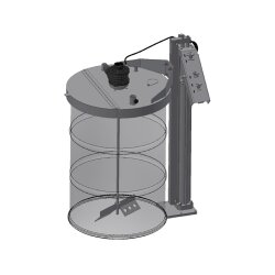 Pneumatische Rühr- und Hebestationeinheit Basic Line - stationär - max 100 kg Hubgewicht - 950 mm Hub/ Fahrweg - für 200 Liter Fass