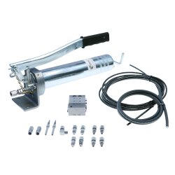 Manuelle Schmierung Komplettsystem für 4 Schmierstellen - FHX Handpumpe - MX-F 3/4 Verteiler - Komponenten - Gewinde M8x1 gerade