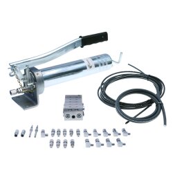 Manuelle Schmierung Komplettsystem für 9 Schmierstellen - FHX Handpumpe - MX-F 5/9 Verteiler - Komponenten - Gewinde M8x1 gewinkelt